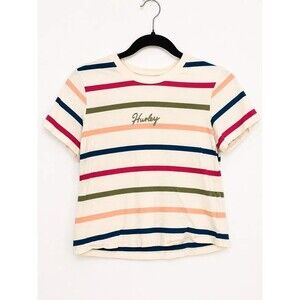 Hurley Striped Cropped Tee | XS